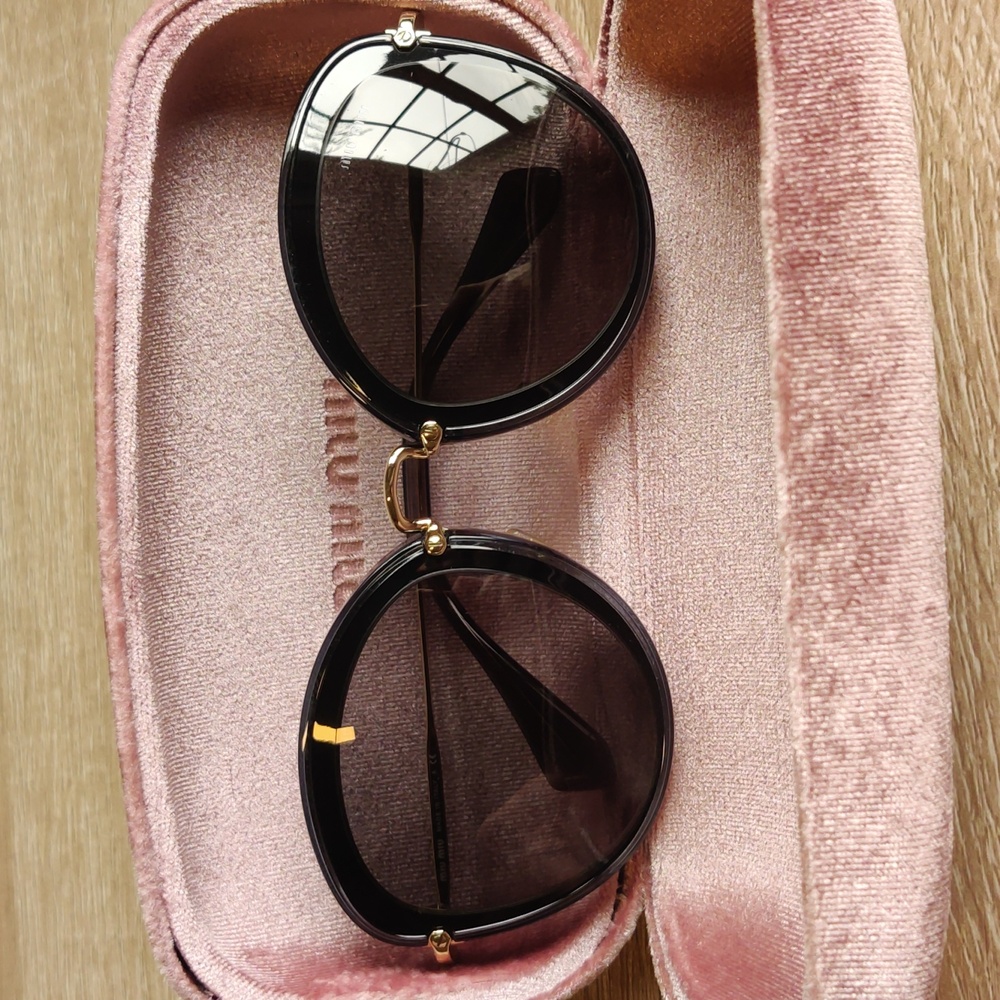 Miu Miu Sunglasses Black & Gold - Picture 11 of 11
